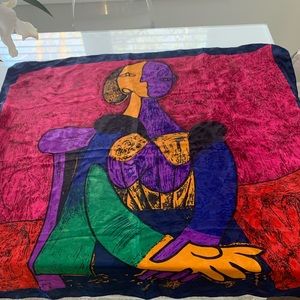 Silk Scarf Portrait of Femme Assise after Picasso